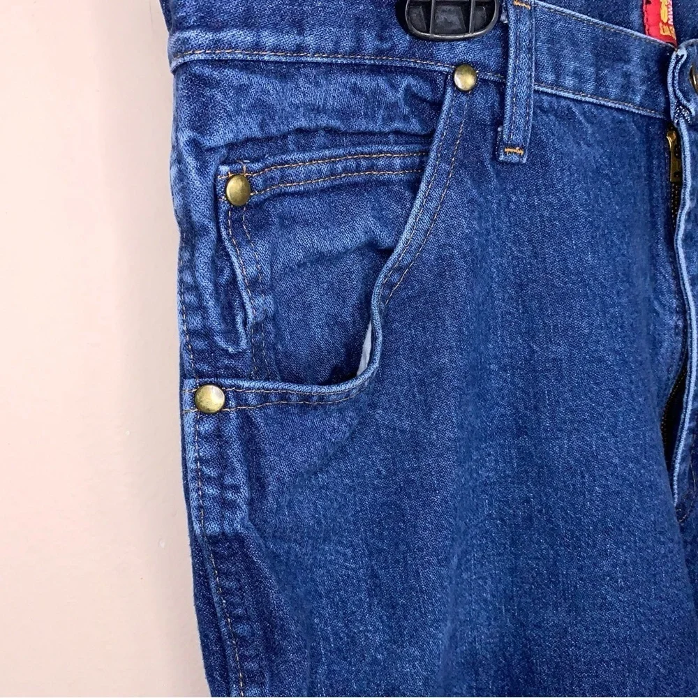 Actual 37x33 Wrangler Slim Fit Blue Denim Jeans 36MWZ Western Bootcut Cowboy Cut